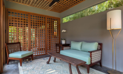 Jeeva Tirta Seating Area with Pool View | Batubelig, Bali