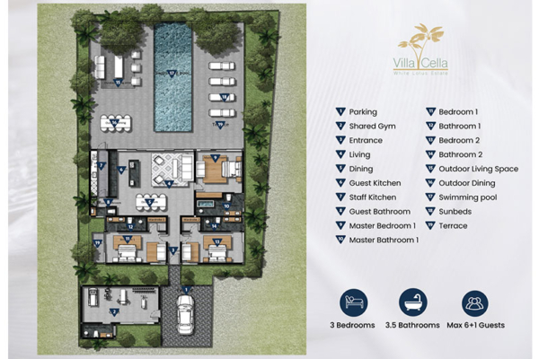 Koh Samui White Lotus Estate Villa Cella Floorplan