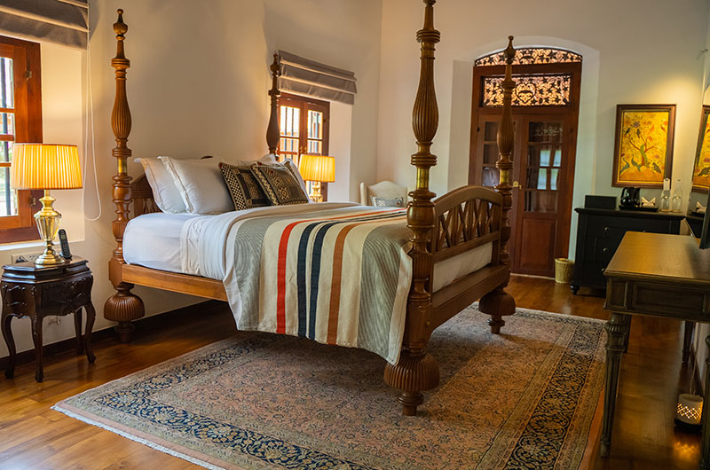Maya Tangalle Bedroom Two with Four Poster Bed and Side Lamps | Tangalle, Sri Lanka