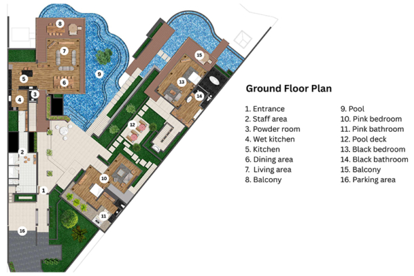 By The Cliff Ground Floorplan | Uluwatu, Bali
