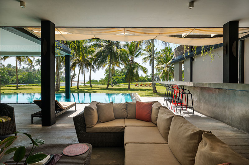 Villa Sihina Living Area with Pool View | Kosgoda, Sri Lanka