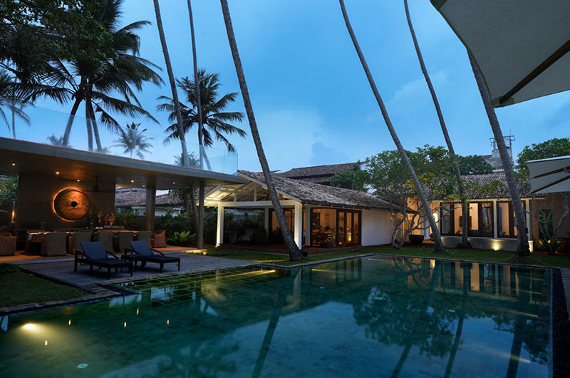Victoria Villa Swimming Pool at Night | Talpe, Sri Lanka