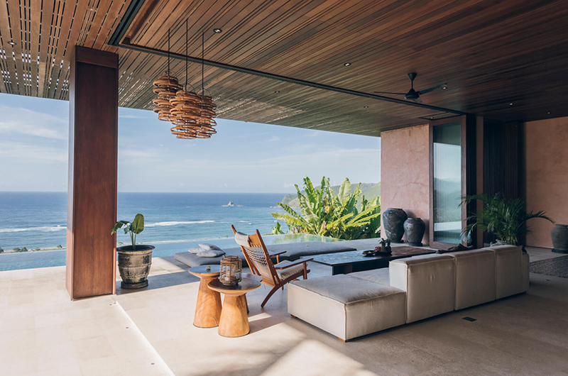 Tampah Hills Villa Chibo Living Room with Sea View | Selong Belanak, Lombok