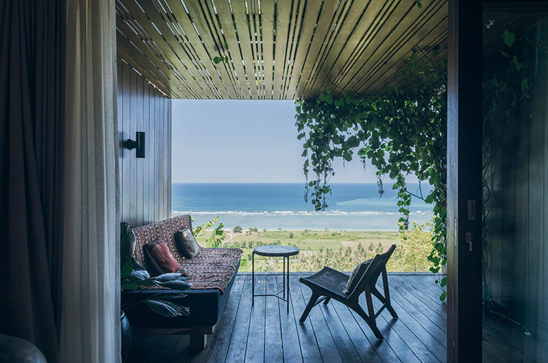 Tampah Hills Villa Chibo Bedroom Two Balcony with Sea View | Selong Belanak, Lombok