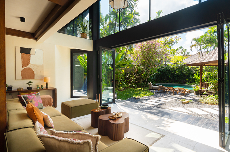 Villa Lamasa Living Area with Pool View | Seminyak, Bali