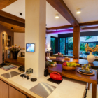 Villa Lamasa Indoor Kitchen and Dining Area with View | Seminyak, Bali