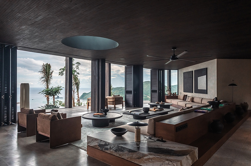 Tampah Hills Villa Kastil Utara Living Area with View | Selong Belanak, Lombok
