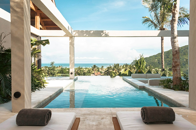 Tampah Hills Villa Mentari Pool Side Loungers | Selong Belanak, Lombok