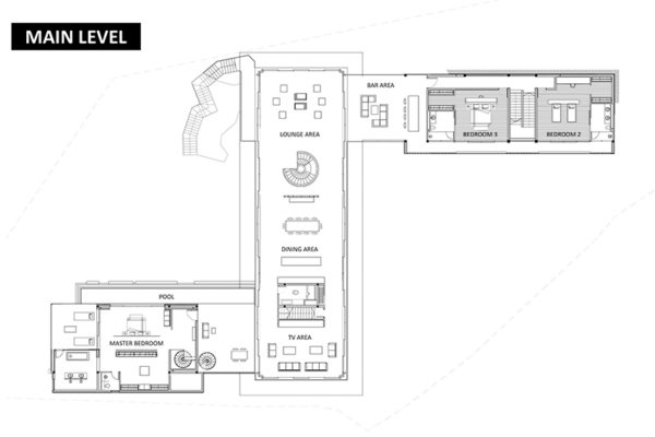 Villa Mayavee Main Level Floorplan | Kamala, Phuket